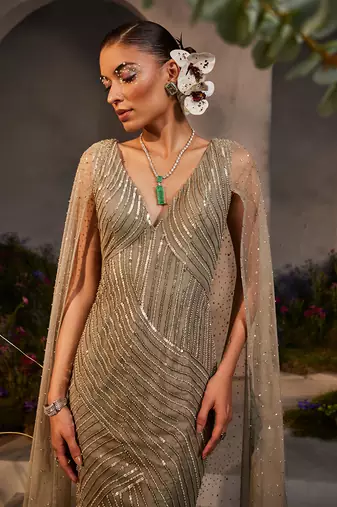 Lucy silver grey gown