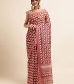 Multi Cotton Dobbi Digital Print Saree Cotton Blend Saree With Blouse Piece