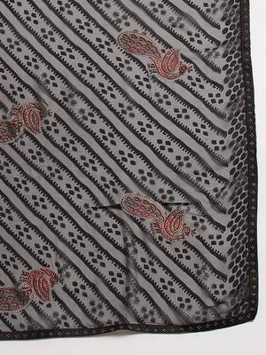 Black Designer Brasso Black Color Saree With Foil And Swarovski Embellishment  Brasso Saree With Blouse Piece 7