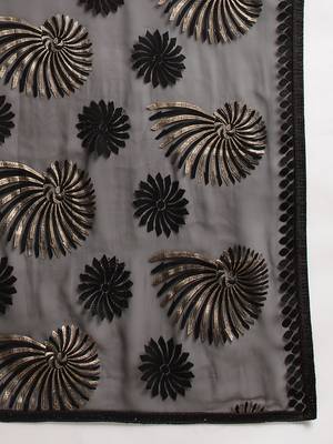 Black Designer Brasso Black Color Saree With Foil And Swarovski Embellishment  Brasso Saree With Blouse Piece 7