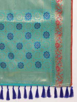 Blue Pure Bandhej Patola Silk Saree Silk Blend Saree With Blouse Piece 7
