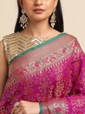 Wine Pure Bandhej Silk Blend Saree With Blouse Piece 6