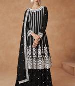 Black Premium Silk Embroidered Readymade Suits