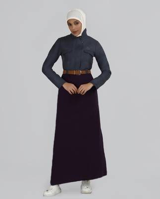 Length 58 | Jacket Style Purple Winter Jilbab | Silk Route 1