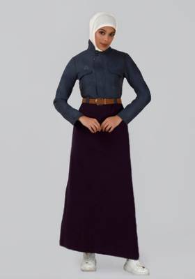 Length 60 | Jacket Style Purple Winter Jilbab  | Silk Route 1