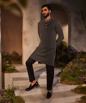 Liam black kurta pajama set 1