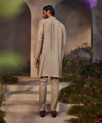 Laith silver grey kurta pajama set 2