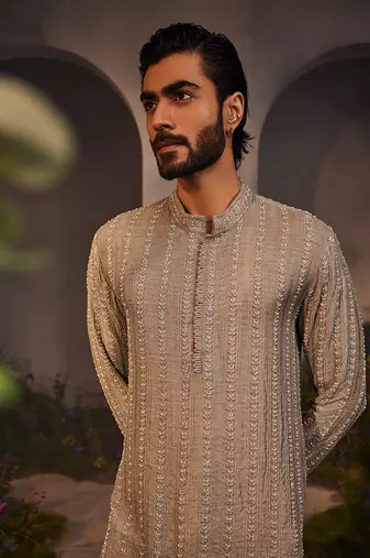 Laith silver grey kurta pajama set