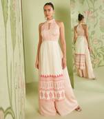 Ivory pink halter neck palazzo set