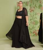 Black indo western jacket set