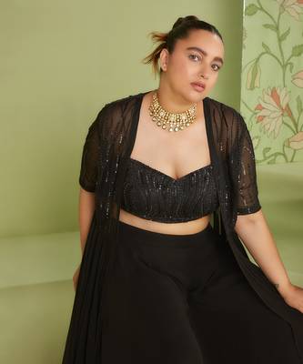 Black indo western jacket set 2
