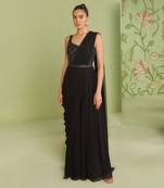 Black jumpsuit saree