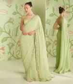 Pistachio green saree set