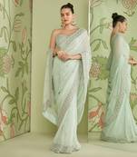 Mint green saree set