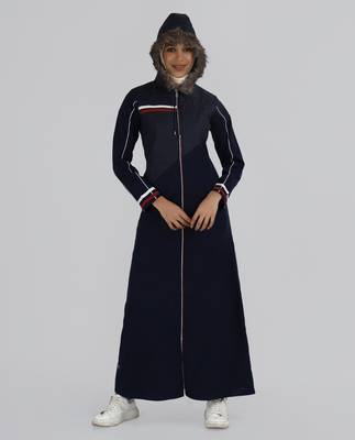 Length 60 inch | Majolica Blue Hooded Winter Jilbab | Silk Route 1