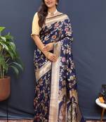 BLUE BEST BEAUTIFUL PAITHANI SILK SAREE