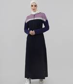 Length 56 inch | Luxury Knit Blue Winter Jilbab | Silk Route
