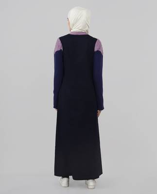 Length 58 inch | Luxury Knit Blue Winter Jilbab | Silk Route 2