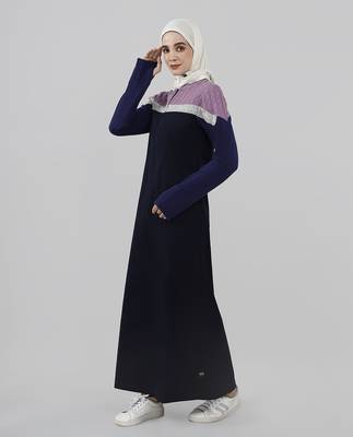 Length 58 inch | Luxury Knit Blue Winter Jilbab | Silk Route 3