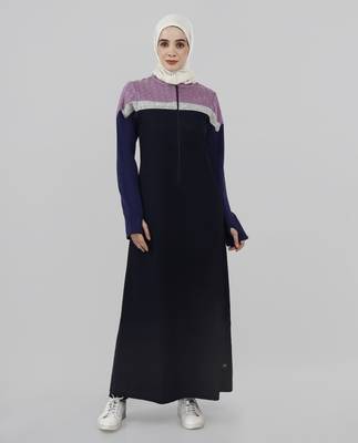 Length 60 inch | Luxury Knit Blue Winter Jilbab | Silk Route 1