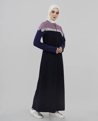 Length 60 inch | Luxury Knit Blue Winter Jilbab | Silk Route 3