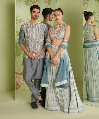 Grey bundi kurta set 4