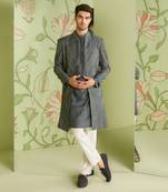 Charcoal grey long jacket set