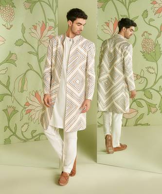 Ivory long jacket set 1