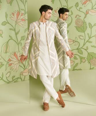 Ivory long jacket set 2