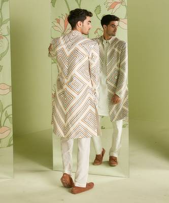 Ivory long jacket set 4