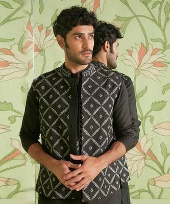 Black kurta bundi set 3