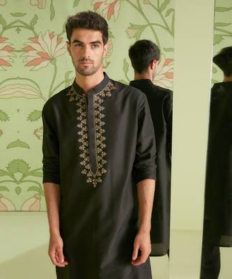 Black bundi kurta set 2