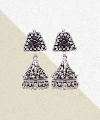 Indian traditional silver jhumkis 1