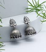 Silver jhumka ethnic earrings