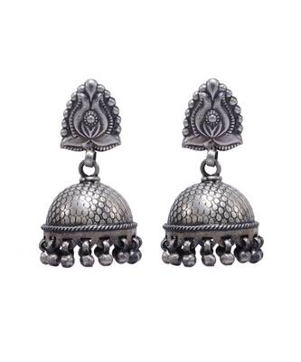 Silver jhumka ethnic earrings 2
