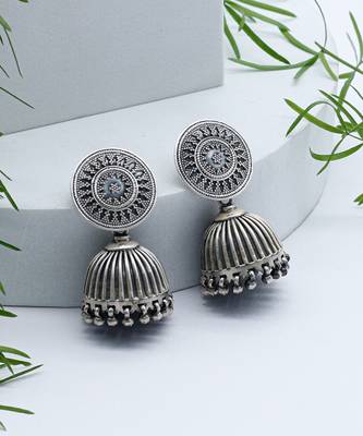 Silver jhumka earrings 1