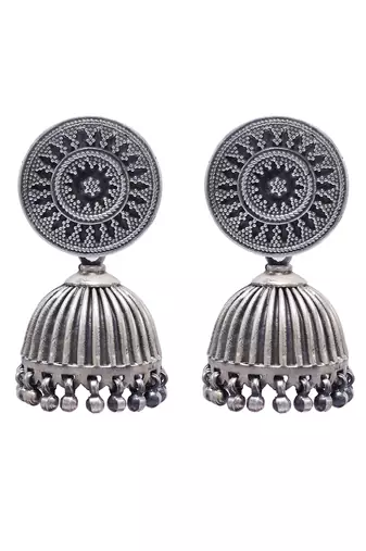 Silver jhumka earrings