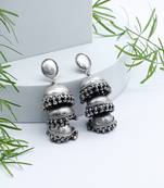 Hanging handcrafted jhumka earrings