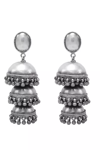 Hanging handcrafted jhumka earrings