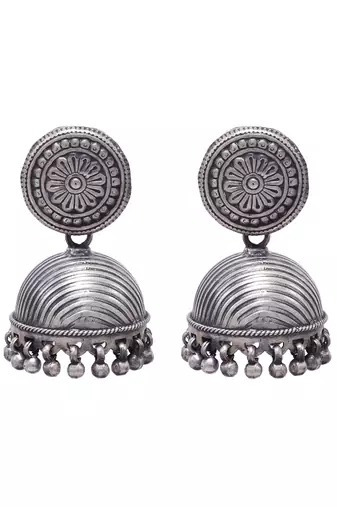 Handcrafted sliver traditional  designer jhumkis