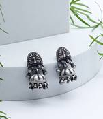 Handcrafted silver traditional jhumka earrings