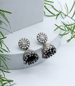 Handcrafted ethnic stunning silver jhumka earrings