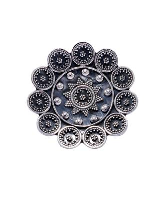 Floral intricate oxidized silver ring 4
