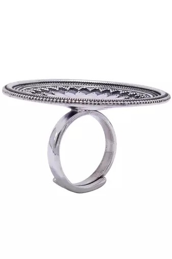 Tribal chandrika silver ring