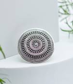 Intricate silver chakra ring