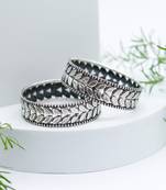 Silver leaf petal design bangles