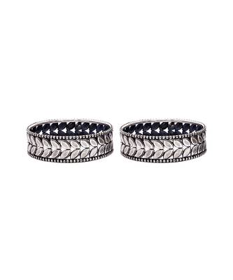 Silver leaf petal design bangles 3
