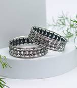 Traditional oxidized silver bangles