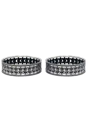 Traditional oxidized silver bangles