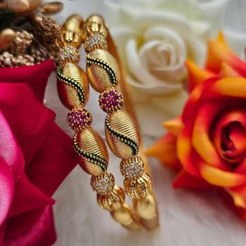 Sukai jewels traditional festive wear gold plated bangles for women and girls 1
